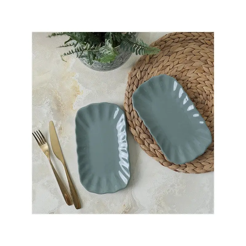 Keramika Green Sirius Boat Plate 23 Cm 2 Pieces 326