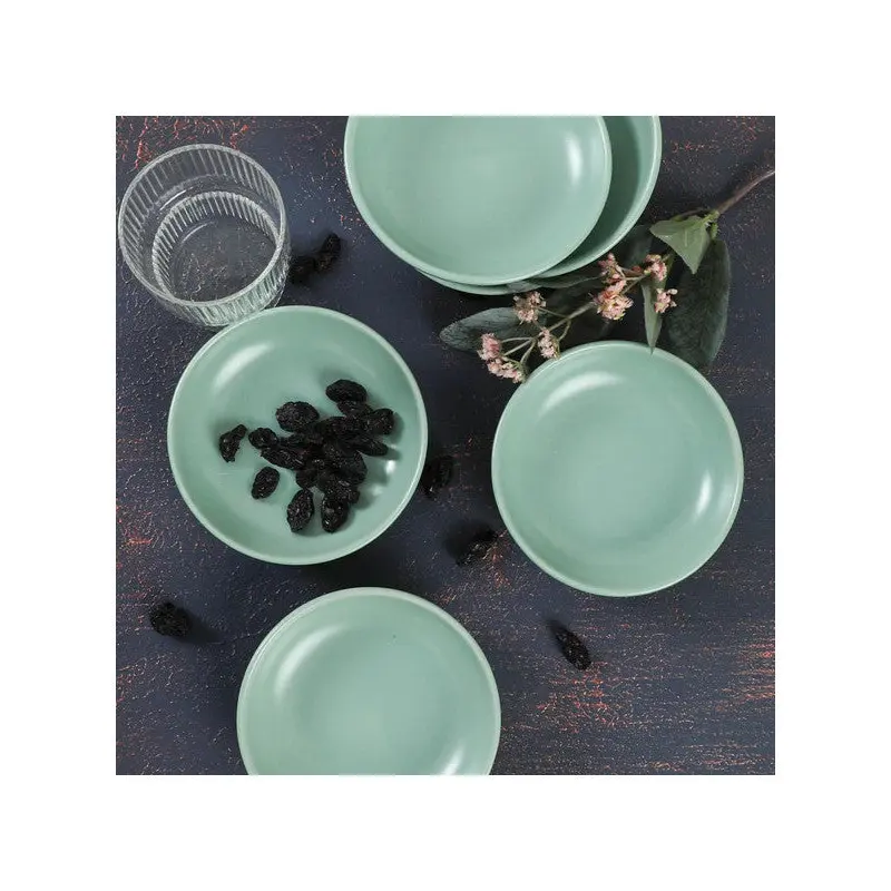 Keramika Matte Light Green Ring Snack / Sauce Bowl 13 Cm 6 Pieces