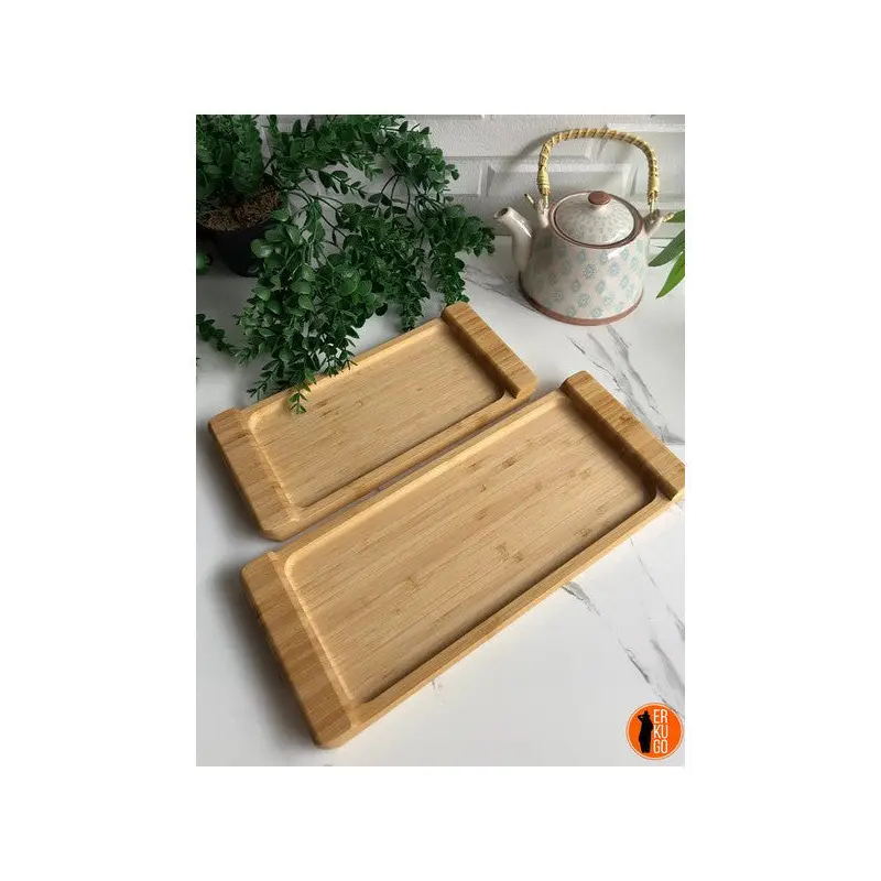 2 Pieces Bamboo Presentation Tray, Serving Plate