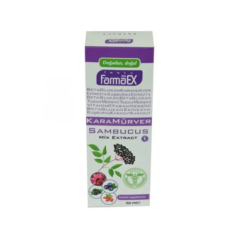 Green Naturel Farmaex Black Elderberry Herbal Mixture Alcohol-Free Extract 150 Ml