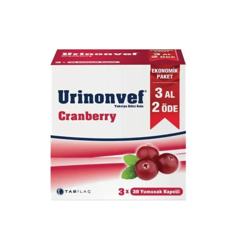Urinonvef Cranberry 30 Capsules 3 Pieces