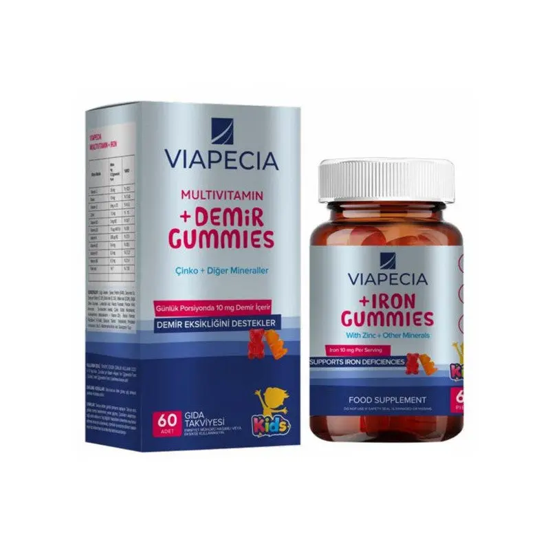 Viapecia Kids Multivitamin + Iron Gummies 60 Pcs