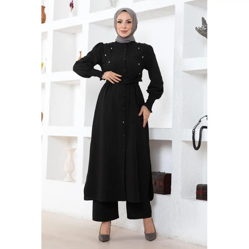 Pearl Detailed Suit Black 19360