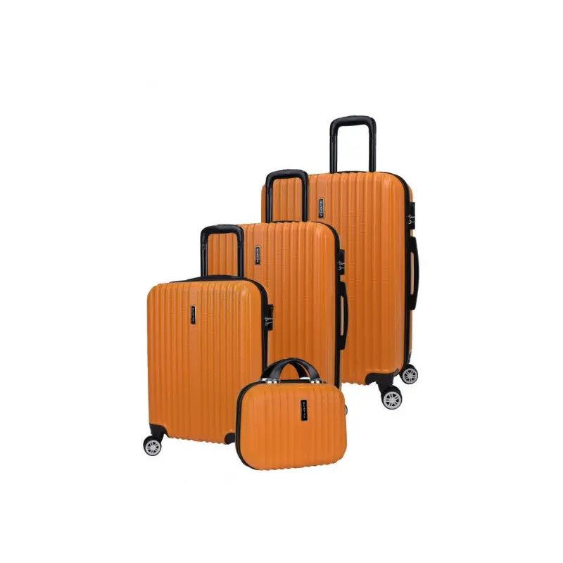 4 Luggage Set Elatae Suitcase Large - Medium - Cabinet Size And Makeup Orange 1020