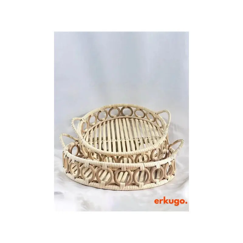 2 Pieces 100% Handmade Tray, Natural Rattan Tray, Presentation Tray Bh24494