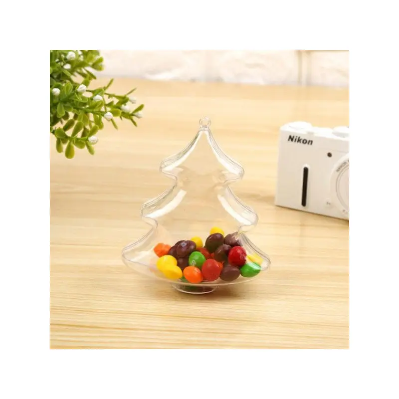 12 Pieces 10X7Cm Plastic Box Pine Tree Christmas Box