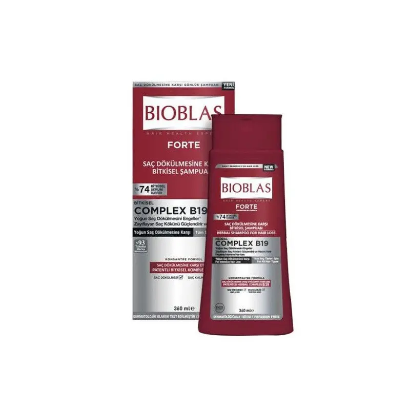 Bioblas Forte Complex B19 Herbal Shampoo Against Intense Hair Loss 360 Ml