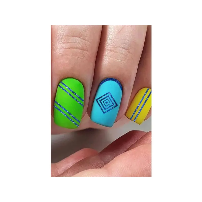 Ethnic Stripes Metallic Nail Sticker, Nail Art