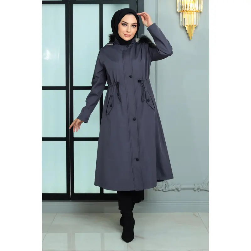 Garni Detailed Coat Anthracite 10386
