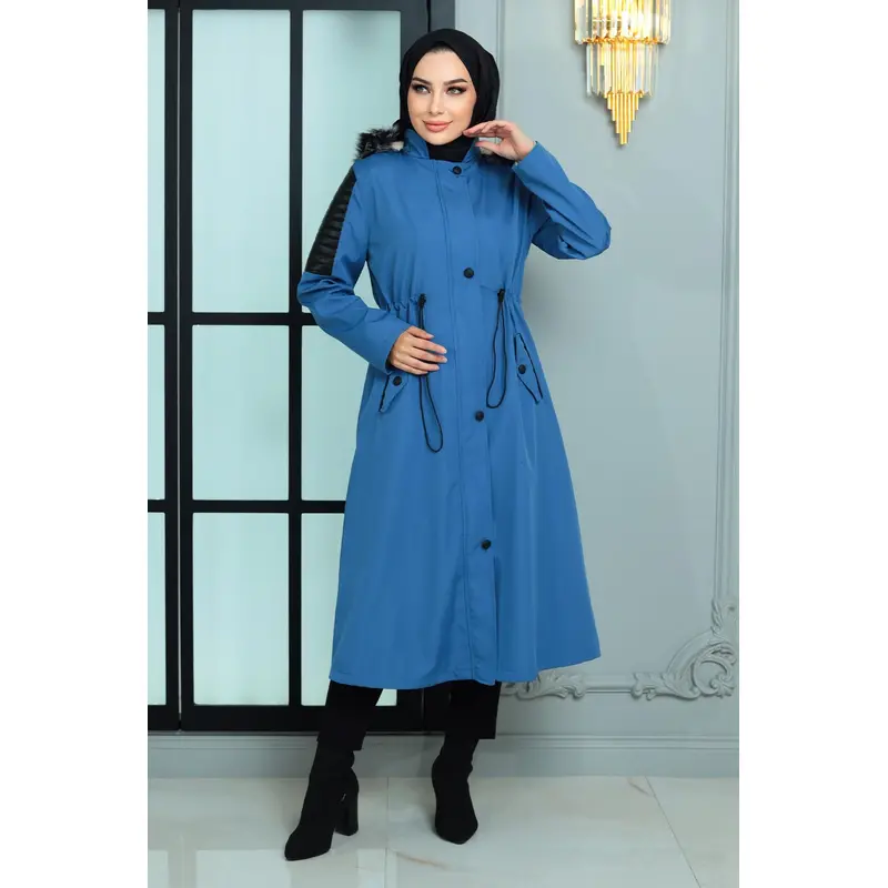 Garni Detailed Coat Blue 10386