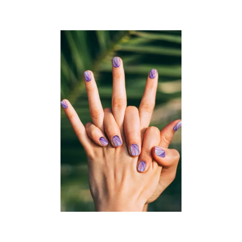Purple Linear Nail Tattoo, Nail Art, Nail Sticker