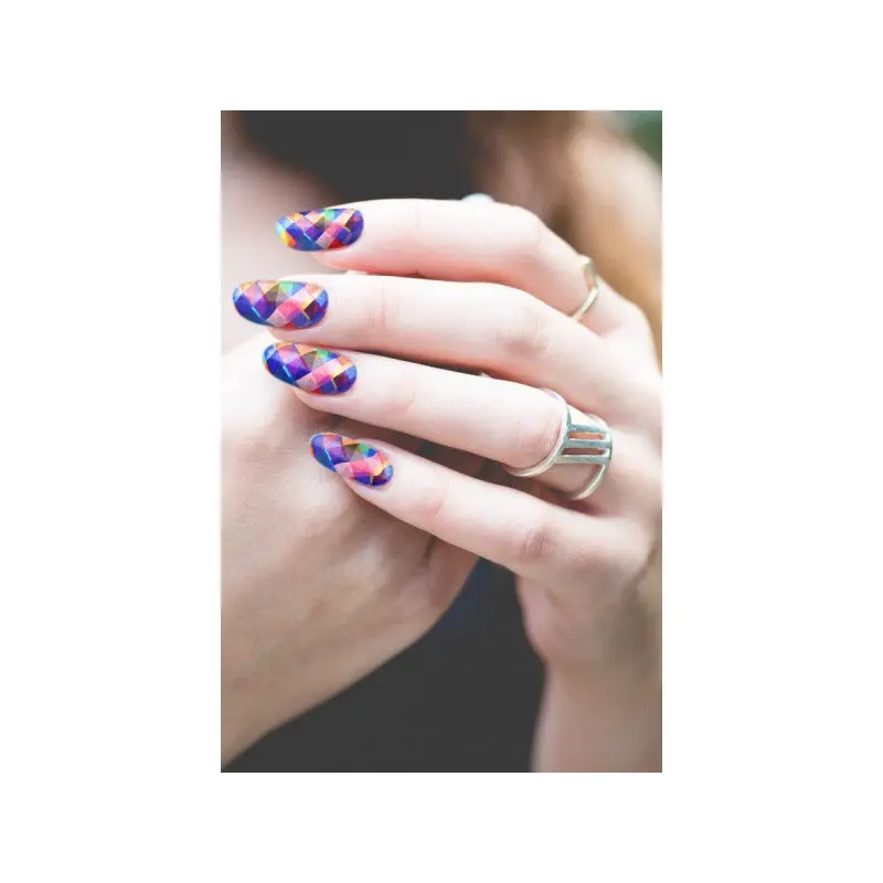 Square Patterns Nail Tattoo, Nail Art, Nail Sticker