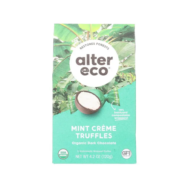 ALTER ECO Organic Dark Chocolate Truffles - Mint Crme  (120g)