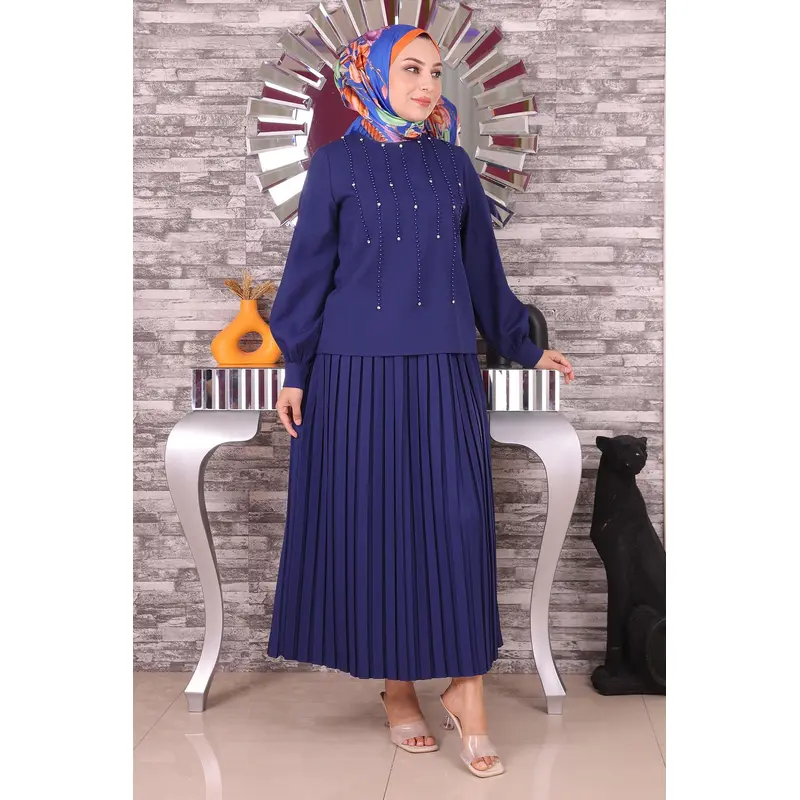 Pearl And Stone Detailed Set Indigo 19135