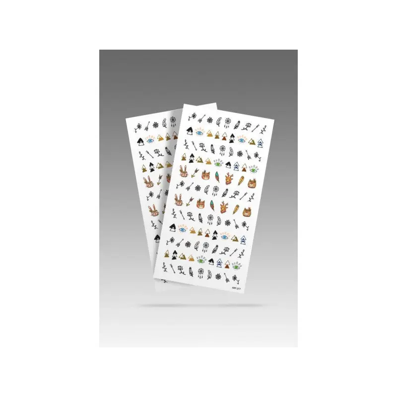 2 Boho Shapes Nail Tattoo, Nail Tattoo, Nail Art, Nail Sticker