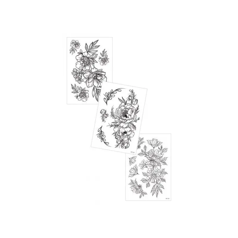 3-Piece Temporary Tattoo Set, Temporary Tattoo, Body Tattoo, Arm Wrist Tattoo, Neck Tattoo