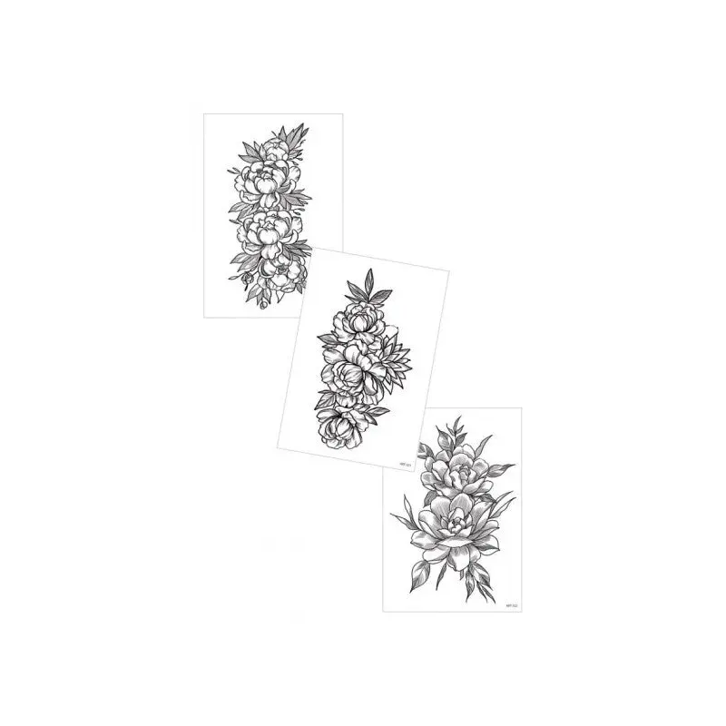 3-Piece Temporary Tattoo Set, Temporary Tattoo, Body Tattoo, Arm Wrist Tattoo, Neck Tattoo, Back Tattoo
