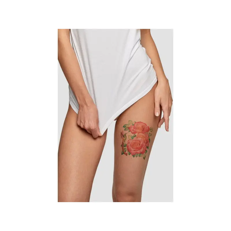 Flower - 2 Temporary Tattoo, Temporary Tattoo, Body Tattoo, Arm Wrist Tattoo, Neck Tattoo, Back Tattoo