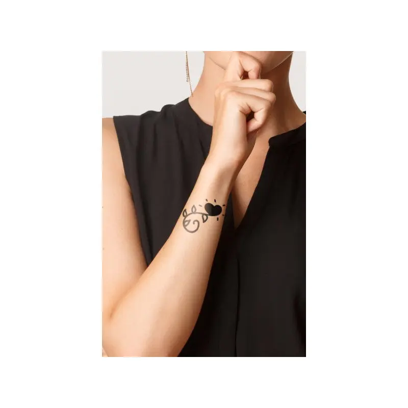 Heart Temporary Tattoo, Body Tattoo, Arm Wrist Tattoo, Neck Tattoo