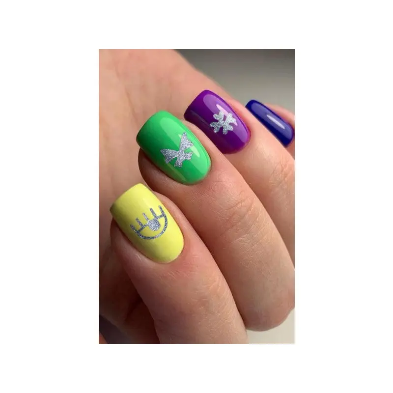 Silver Shape Metallic Nail Sticker, Nail Sticker, Nail Art