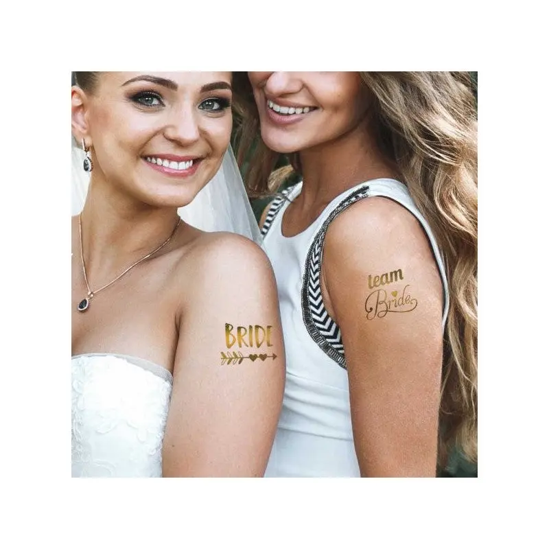 Team Bride 20 Pieces Tattoo Gold - Temporary Tattoo
