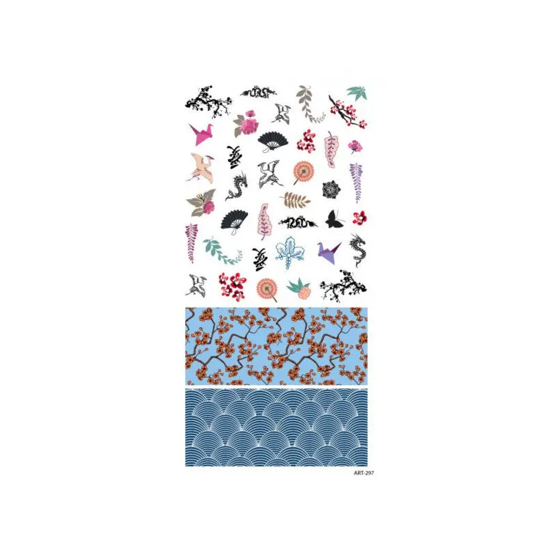 Japanese Symbolic Shape Nail Tattoo, Nail Art, Nail Sticker