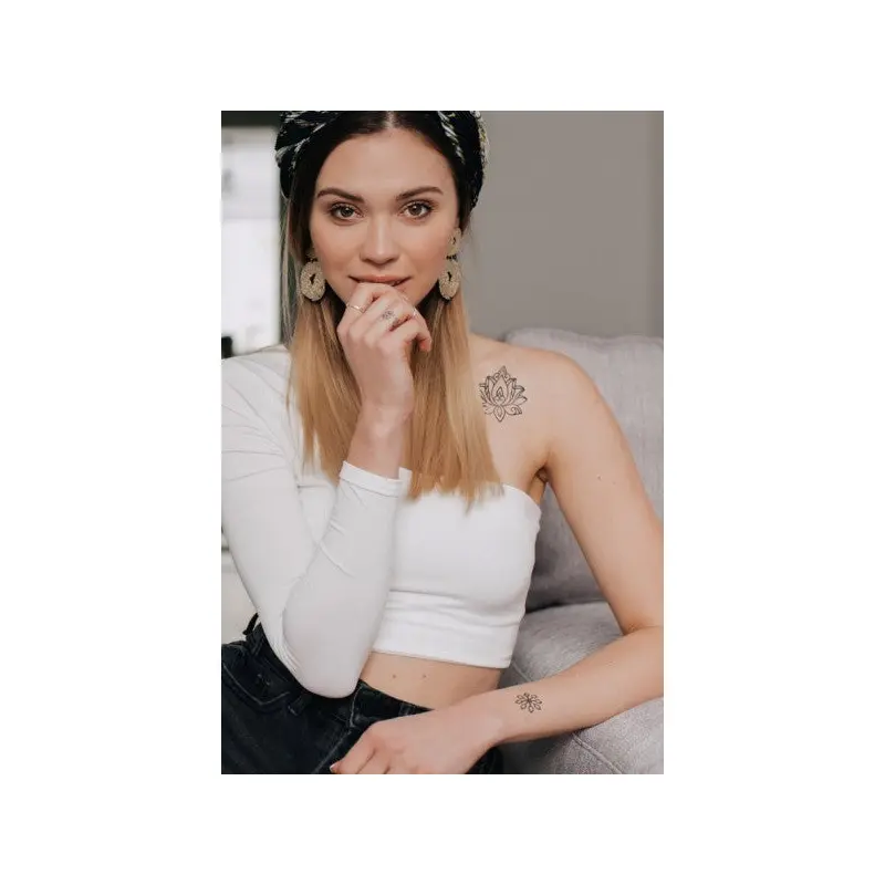 Lotus Temporary Tattoo, Body Tattoo, Arm Wrist Tattoo, Neck Tattoo