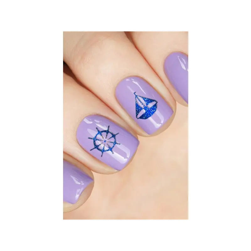 Marine Metallic Nail Sticker, Nail Art
