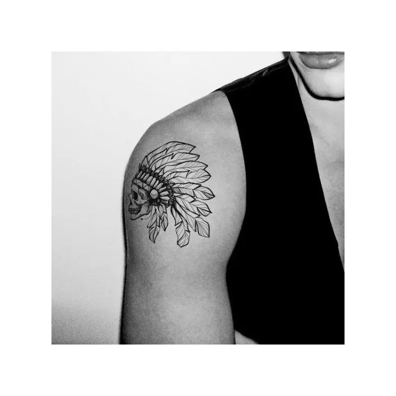 Skull-4 Temporary Tattoo, 15.5X16Cm, Body Tattoo, Arm Wrist Tattoo, Neck Tattoo