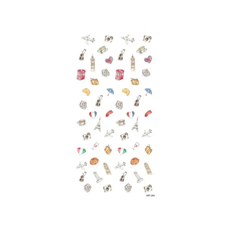 Italy, England And France Nail Tattoo, Nail Tattoo, Nail Art, Nail Sticker