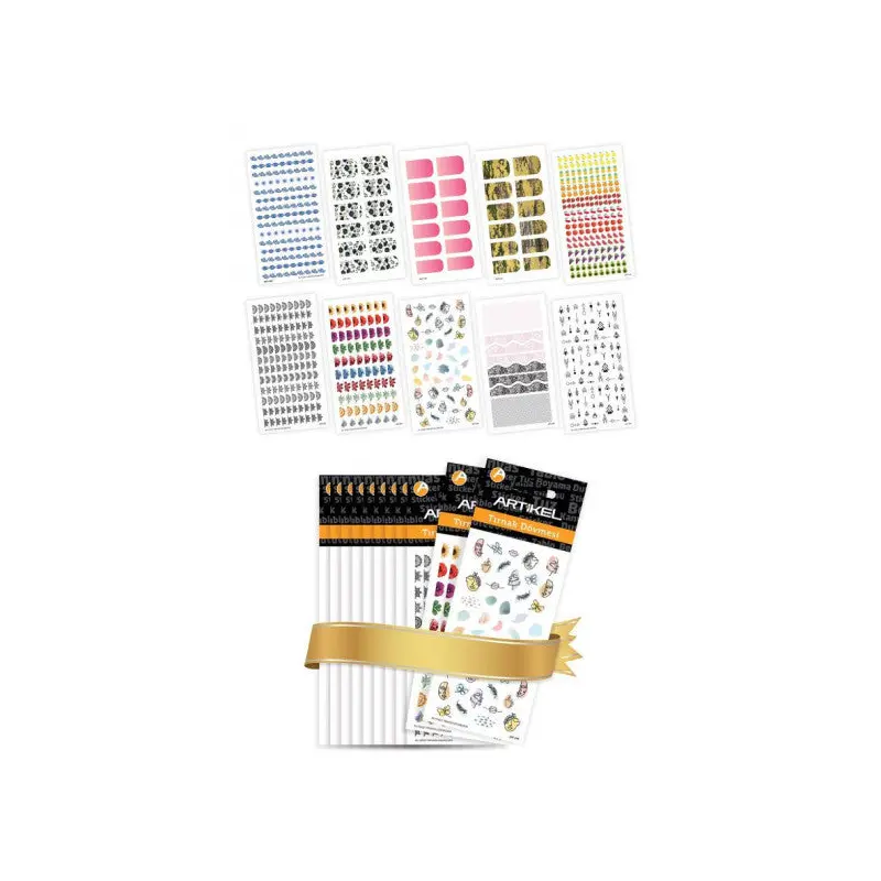 10 Piece Nail Tattoo Set -2, Nail Sticker Set, Nail Art, Tattoo Art-580