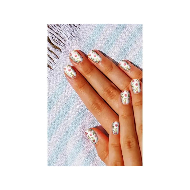 Pink Flowers Nail Tattoo, Nail Art, Nail Sticker