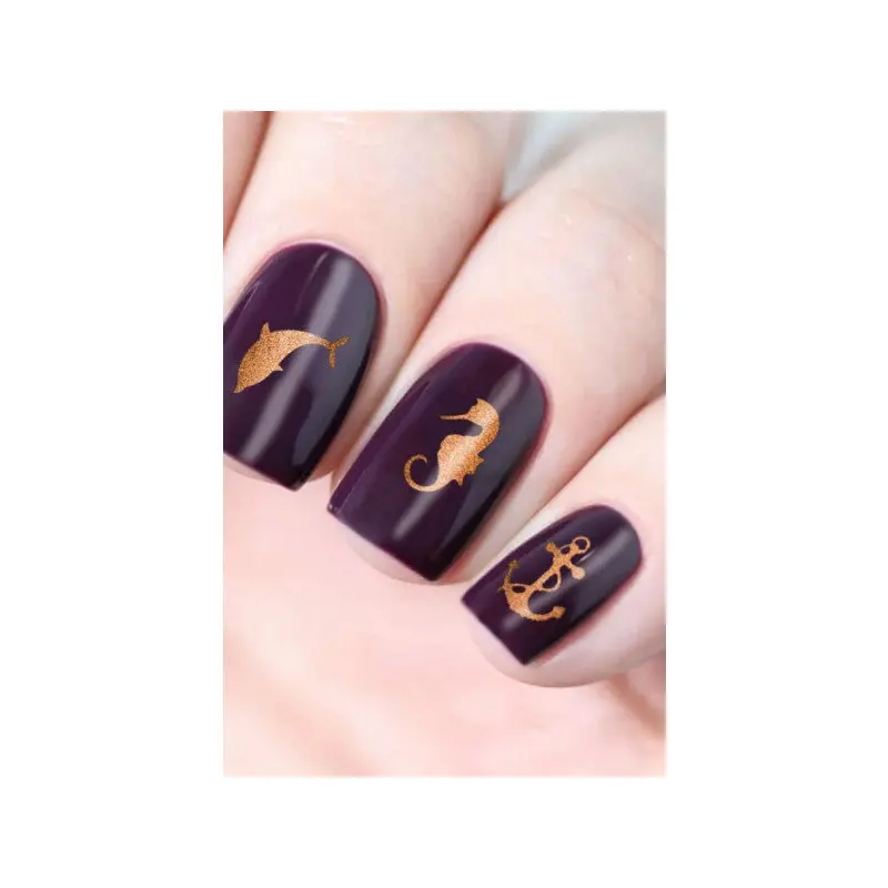Bronze Sea Metallic Nail Sticker, Nail Sticker, Nail Art