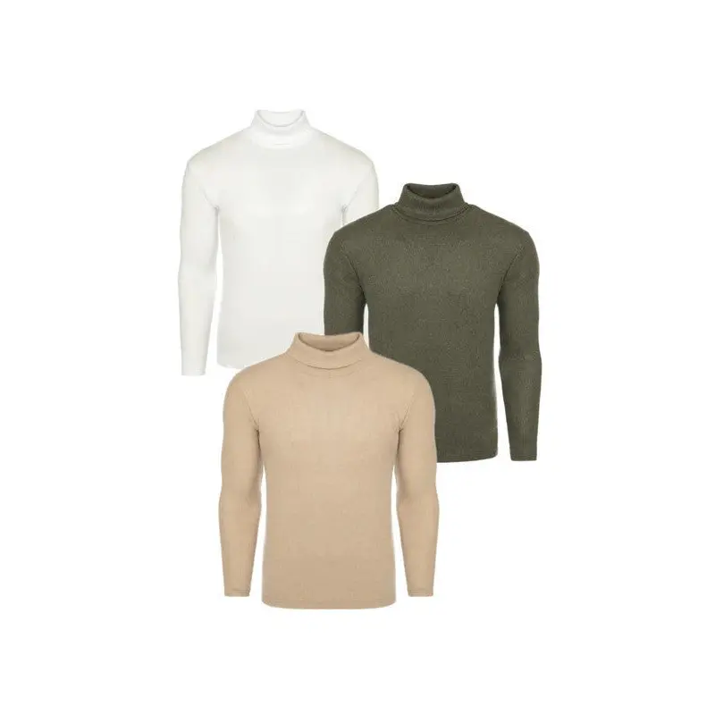 3-Pack Men's Turtleneck Knitwear Sweater