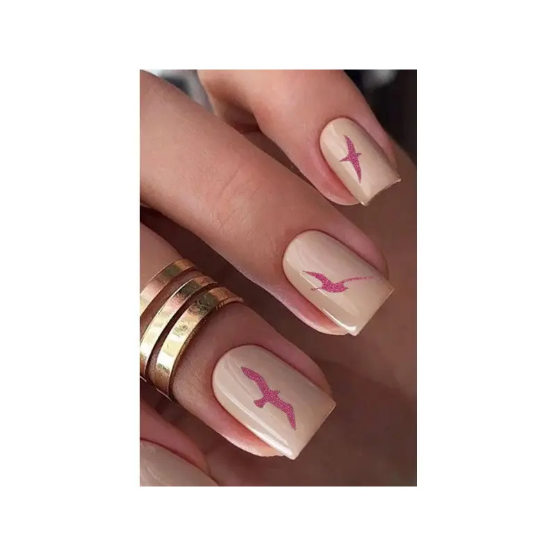 Birds Metallic, Nail Sticker, Nail Art