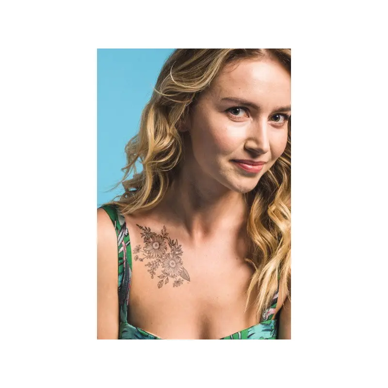 Flowers-4 Temporary Tattoo, Body Tattoo, Arm Wrist Tattoo, Neck Tattoo, Back Tattoo