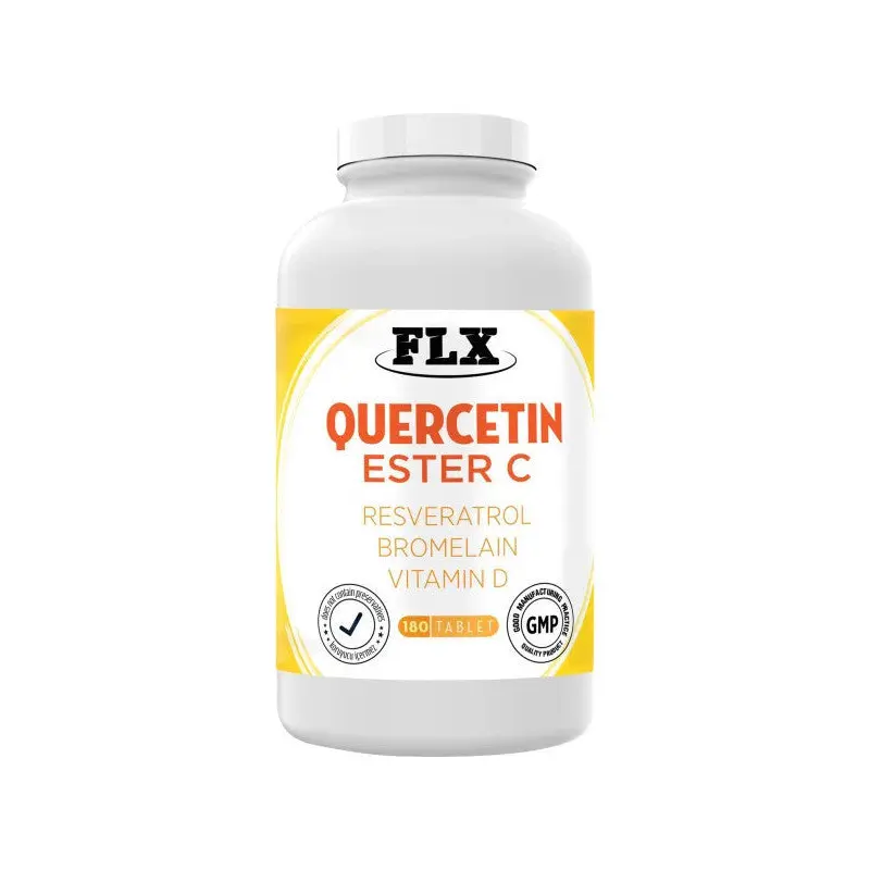 Flx 180 Tablets Quercetin Quercetin Rutin Magnesium Ester Vitamin C Vitamin D Resveratrol Bromelain Complex