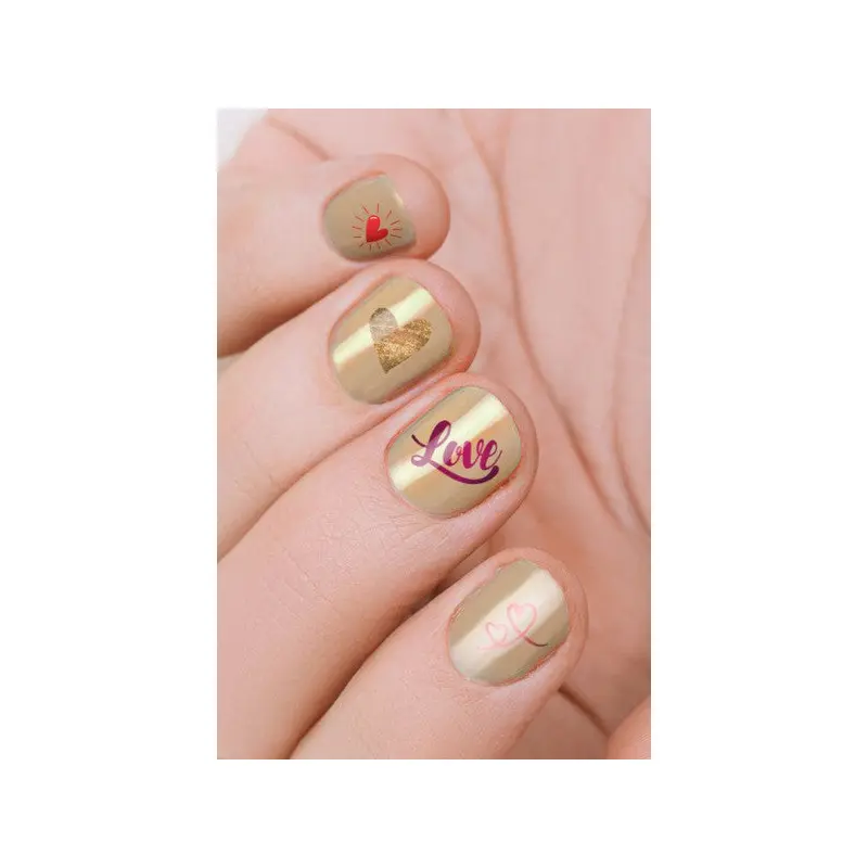 Hearts -2 Nail Tattoo, Nail Art, Nail Sticker