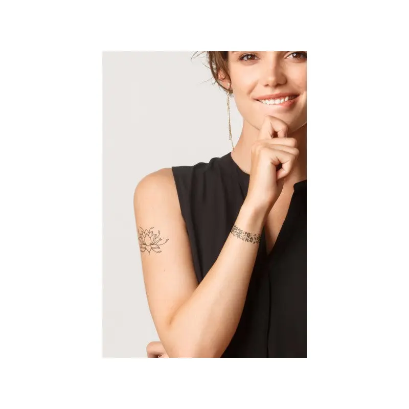 Lotus -2 Temporary Tattoo, Body Tattoo, Arm Wrist Tattoo, Neck Tattoo, Back Tattoo