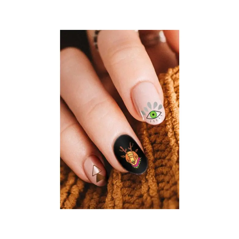 Boho Shapes Nail Tattoo, Nail Art, Nail Sticker
