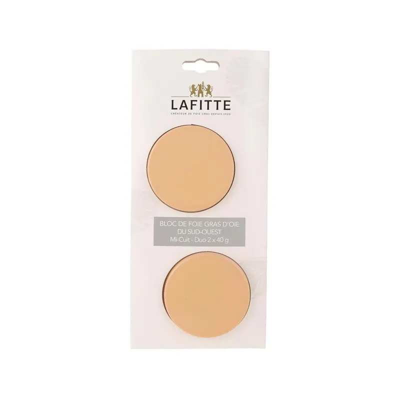 LAFITTE Block of Goose Foie Gras from Sud-Ouest (Semi Cooked) (80g)