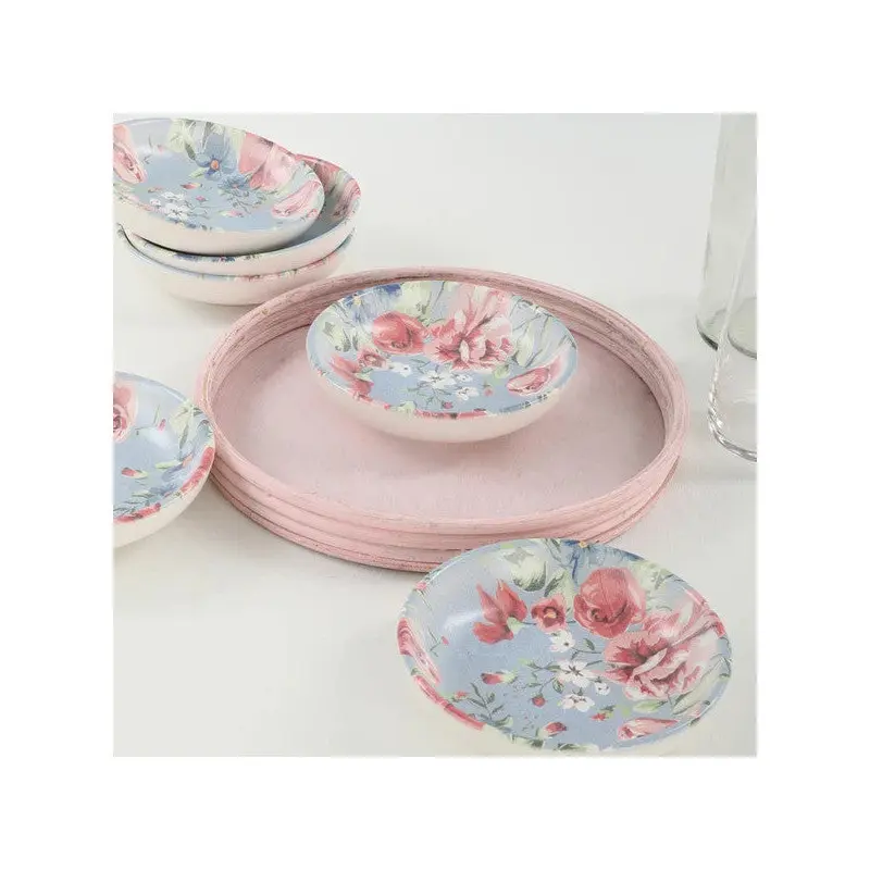 Keramika Keraart Rose Blue Ring Snack / Sauce Bowl 13 Cm 6 Pieces - 18715