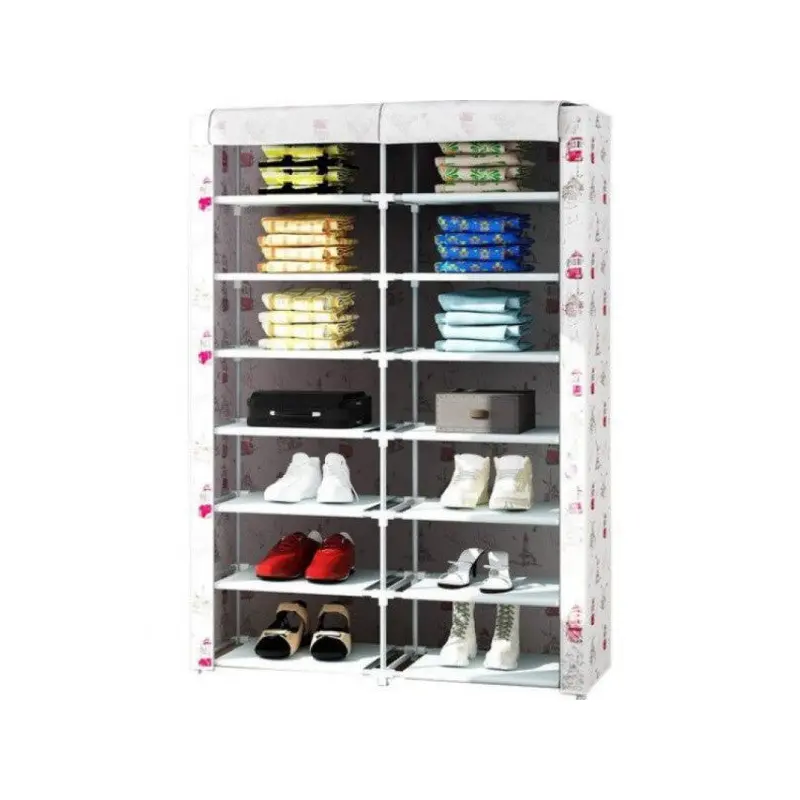 2 Compartment Plastic Cloth Wardrobe, Cloth Shoe Rack - stanbul Tema