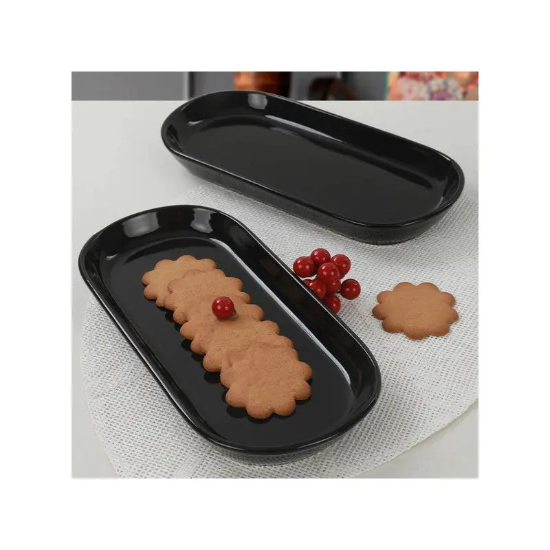 Keramika Black Noyan Boat Plate 2 Pieces 26 Cm