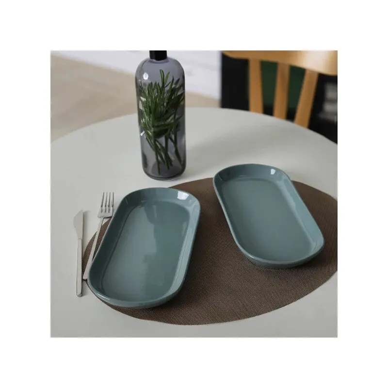 Keramika Green Noyan Boat Plate 28 Cm 2 Pieces 326