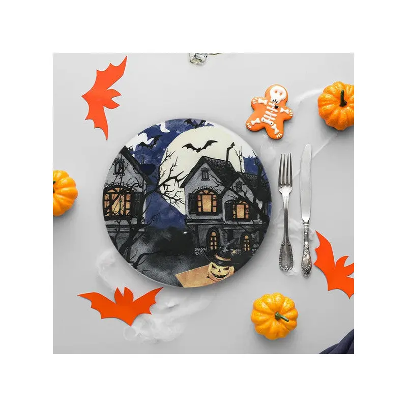 Keramika Keraart Halloween Blue Castle Serving Plate 26 Cm 19951