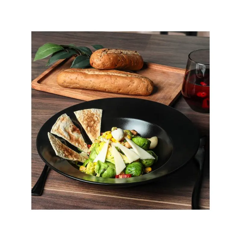Keramika Matte Black Delta Pasta Plate 26 Cm