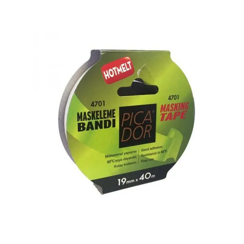 Picador Crepe (Masking) Tape 60 Degree Heat Resistant With Hanger 19X40 4701