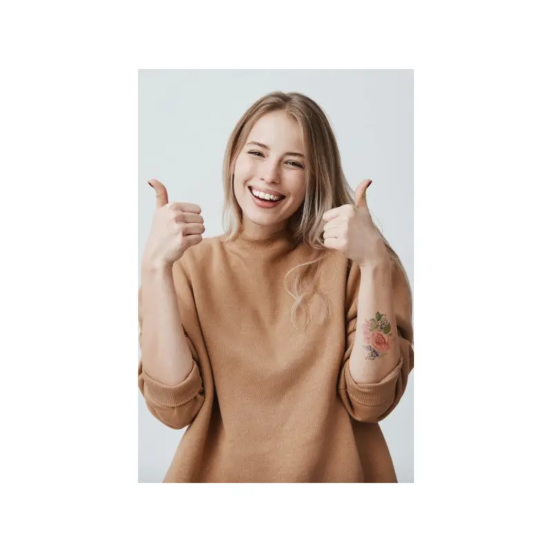 Rose And Butterfly Temporary Tattoo, Body Tattoo, Arm Wrist Tattoo, Neck Tattoo, Back Tattoo