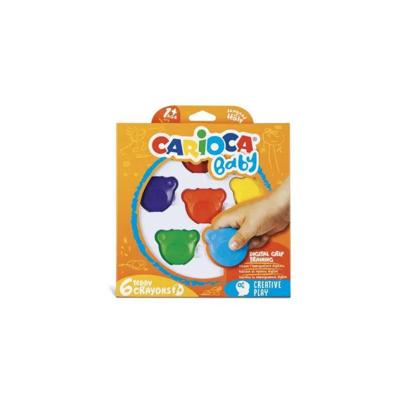 Carioca Baby Teddy Crayons Crayon 6 Colors Ages 1+